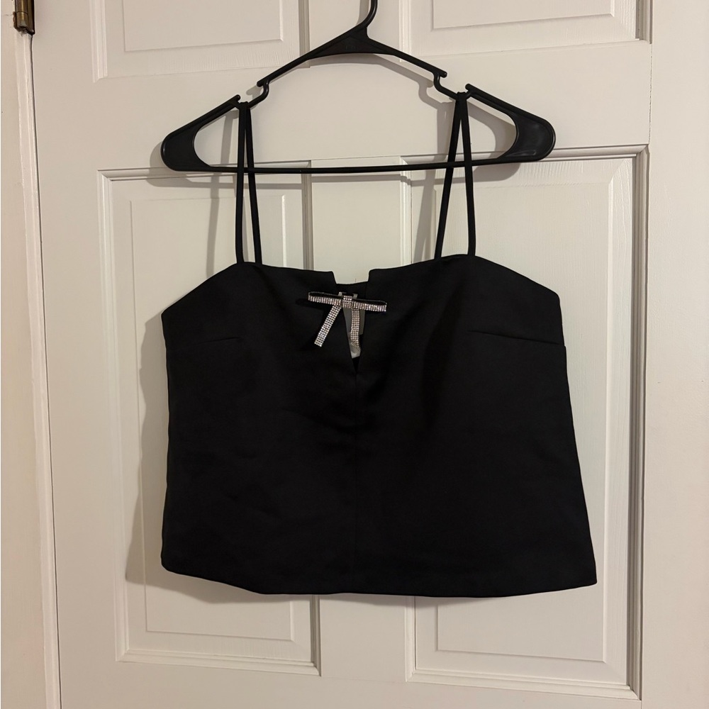 H&M Black Camisole with Bow Detail